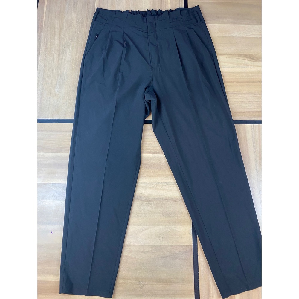 Athleta Skyline Pants Black Size 8 Elastic Waist Pleated Career Travel‎